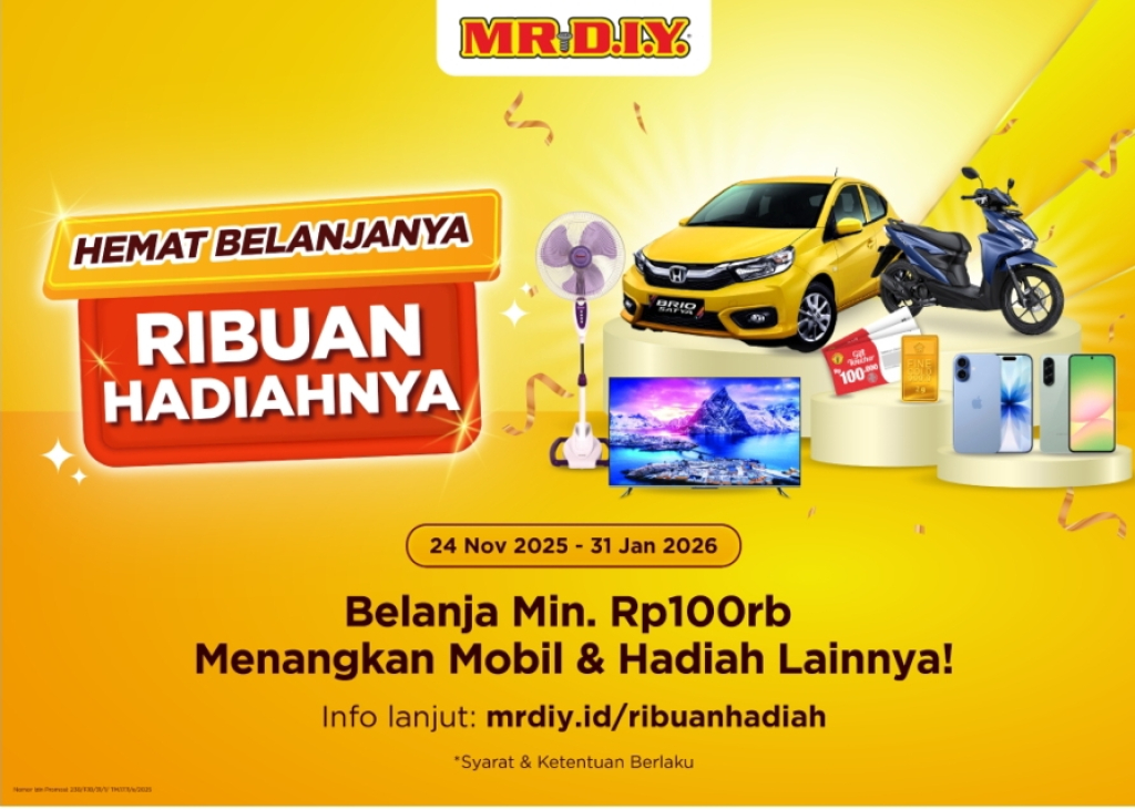 Rayakan 1.200 Toko, MR.D.I.Y. Hadirkan Harga Hemat dan Kesempatan Menang Hadiah Nasional